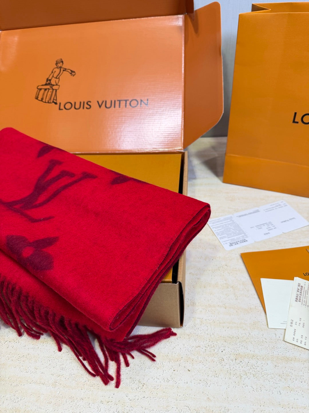Louis Vuitton Wool Jacquard Monogram Scarf