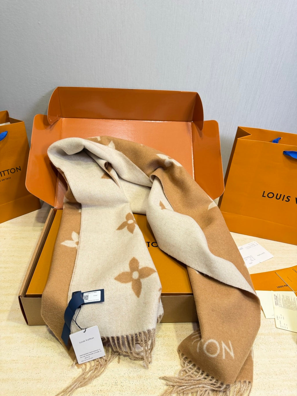 Louis Vuitton Wool Jacquard Monogram Scarf