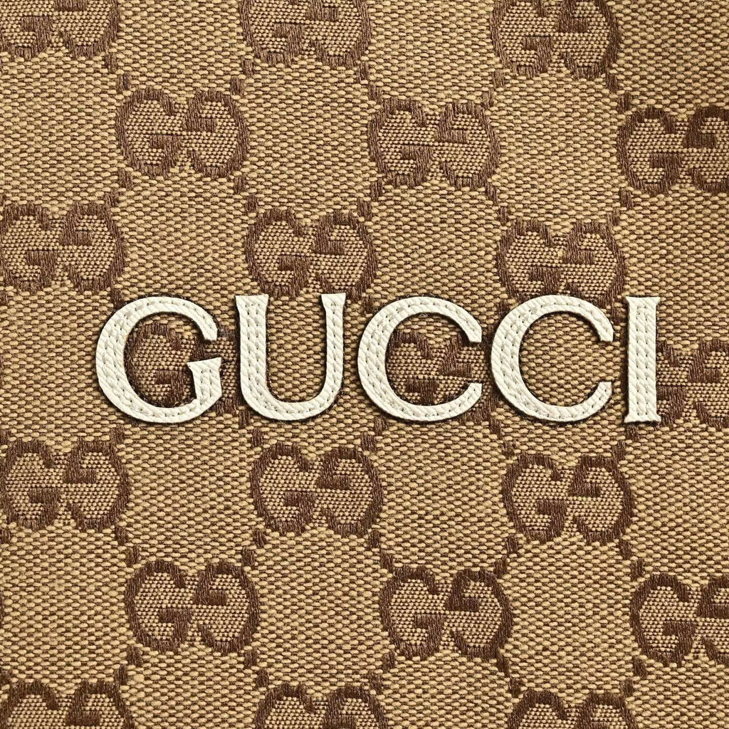 Gucci Camel All-Over Monogram Harrington Jacket with Ribbed Cuffs