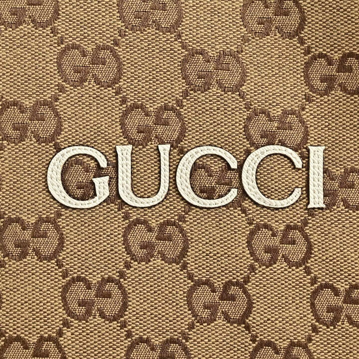 Gucci Camel All-Over Monogram Harrington Jacket with Ribbed Cuffs