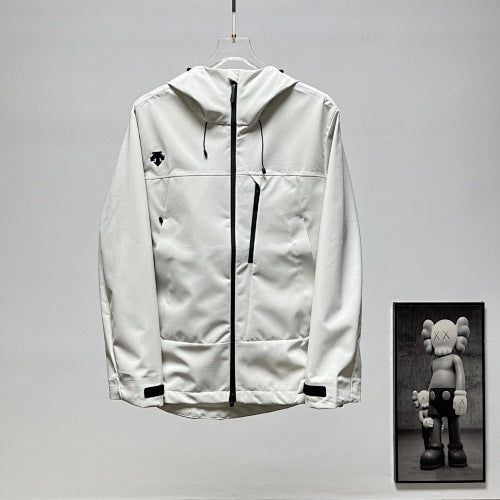 Descente Solid-Color Hooded Shell Jacket