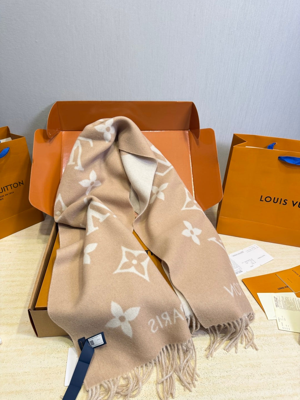 Louis Vuitton Wool Jacquard Monogram Scarf