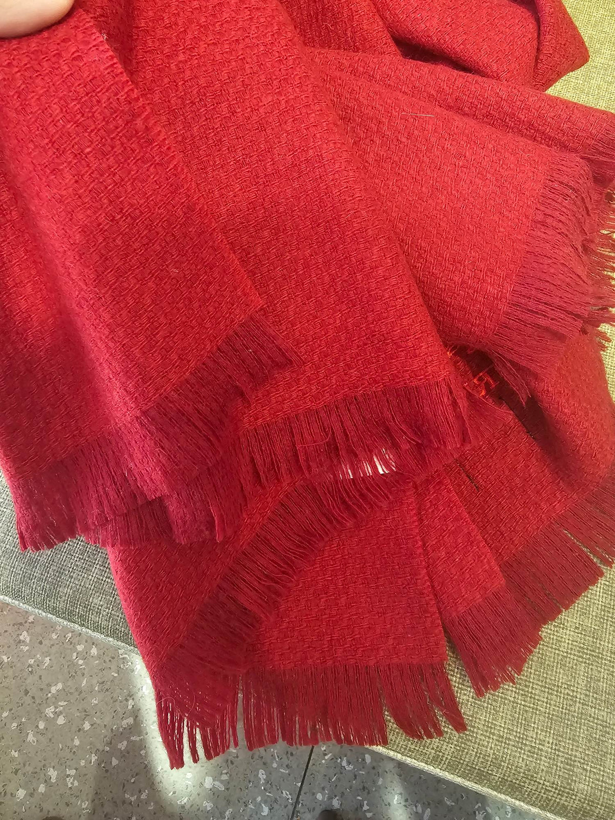 Burberry reversible two-tone wool scarf featuring a circular logo design, crafted from a cotton-wool blend