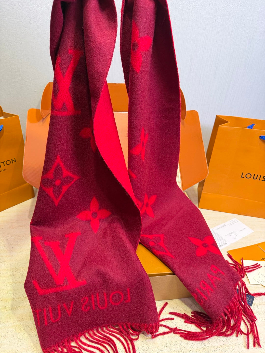 Louis Vuitton Wool Jacquard Monogram Scarf
