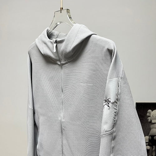 Arc'teryx Textured Full-Zip Hooded Jacket – Light Grey