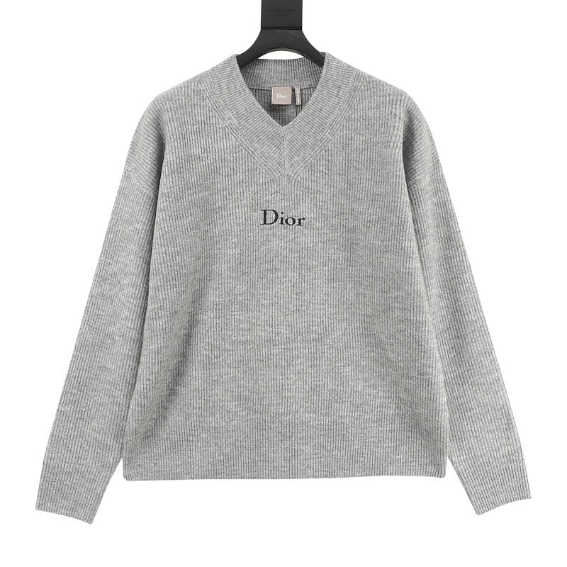 Dior Ribbed V-Neck Sweater