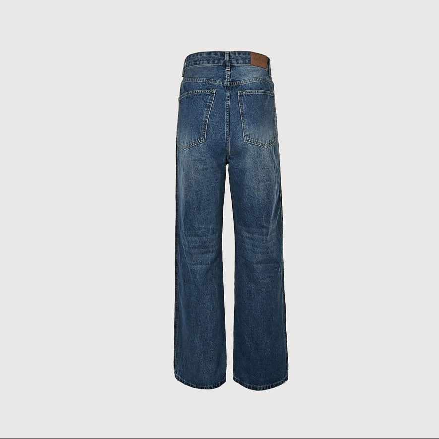 Gucci Washed blue Wide-Leg Jeans with Web Stripe
