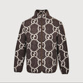 Gucci Navy GG Monogram Stand-Collar Zip-Up Jacket