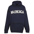 BALENCIAGA Washed Distressed Textured Print Hoodie
