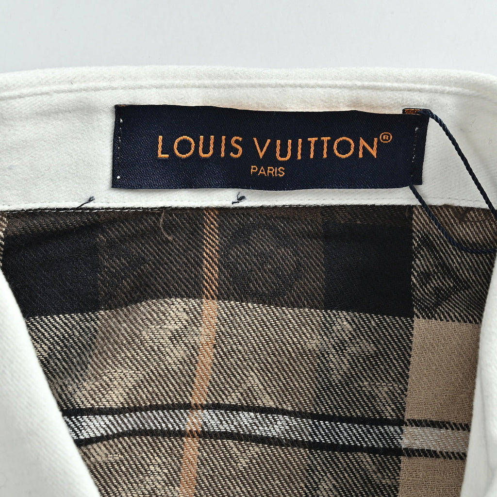 LOUIS VUITTON Monogram Plaid Shirt with Contrast Collar