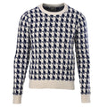 Dior 3D Geometric Houndstooth Jacquard Crew-Neck Sweater Navy & Ivory