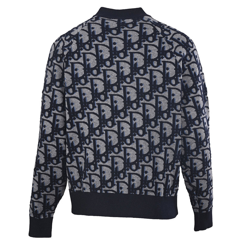 Dior Oblique Large-Scale Jacquard Zip-Up Jacket Navy