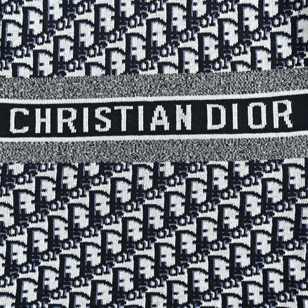 Dior Classic Monogram Reversible Wool-Cashmere Hooded Cardigan