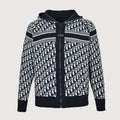 Dior Classic Monogram Reversible Wool-Cashmere Hooded Cardigan