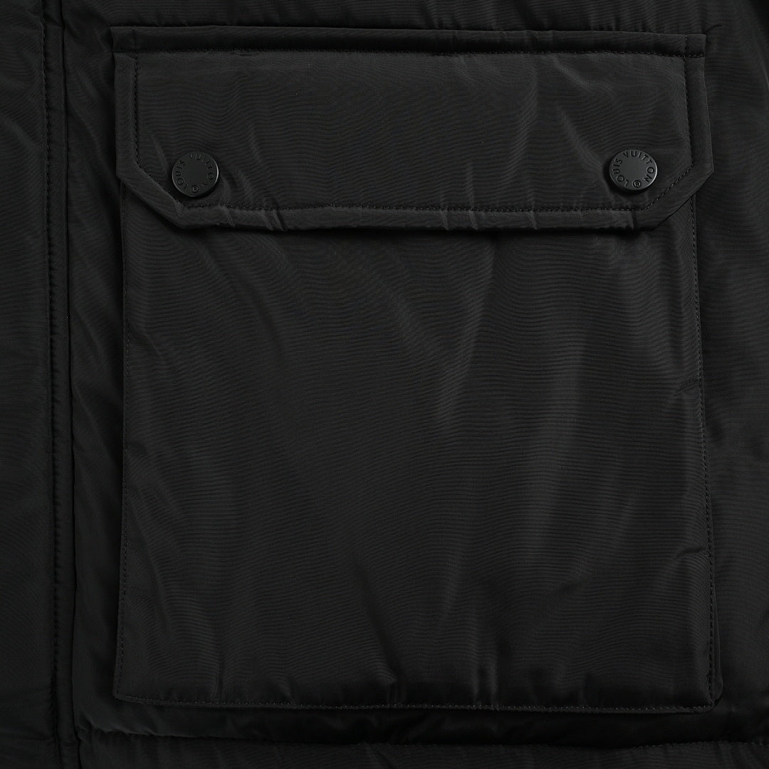 Louis Vuitton Monogram Patchwork Hooded Down Jacket