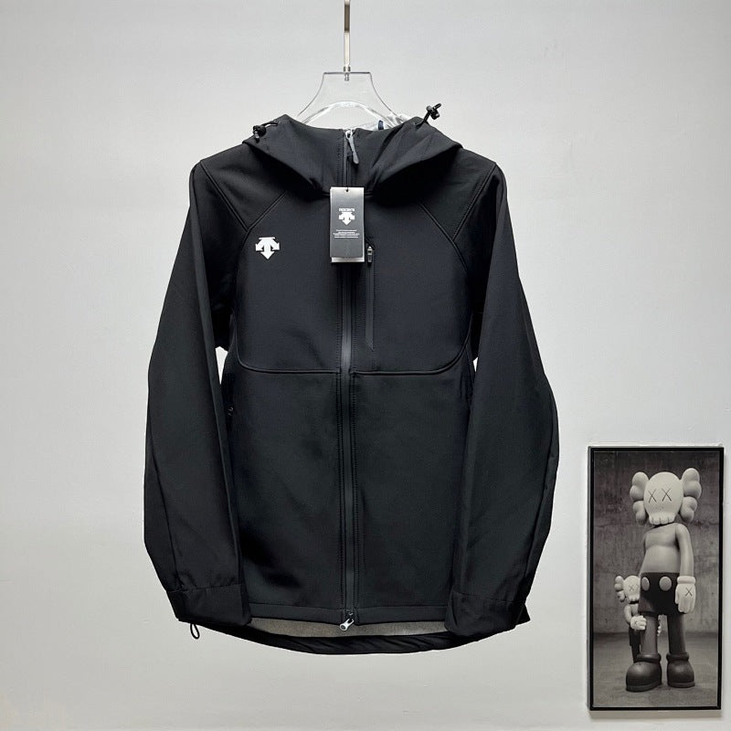 Descente Solid-Color Hooded Shell Jacket