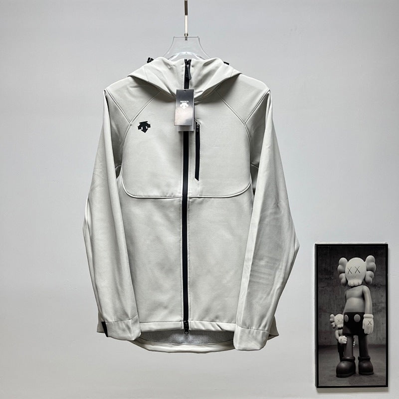 Descente Solid-Color Hooded Shell Jacket