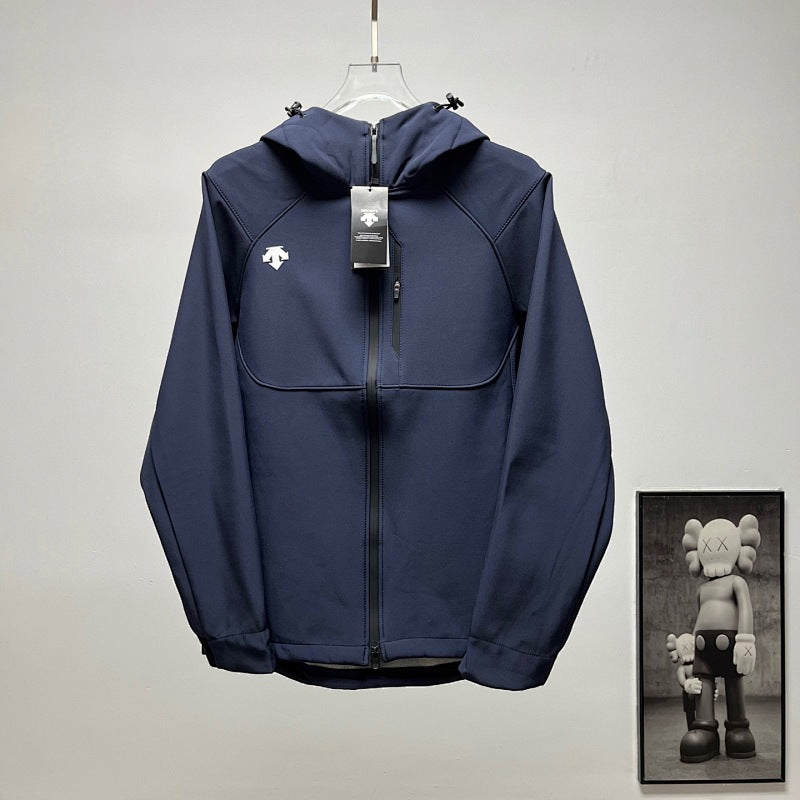 Descente Solid-Color Hooded Shell Jacket