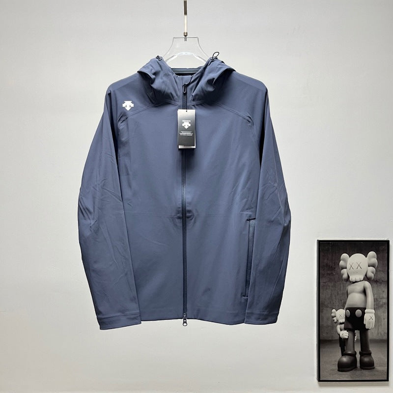Descente Solid-Color Hooded Shell Jacket