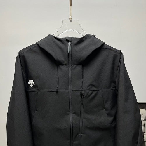 Descente Solid-Color Hooded Shell Jacket
