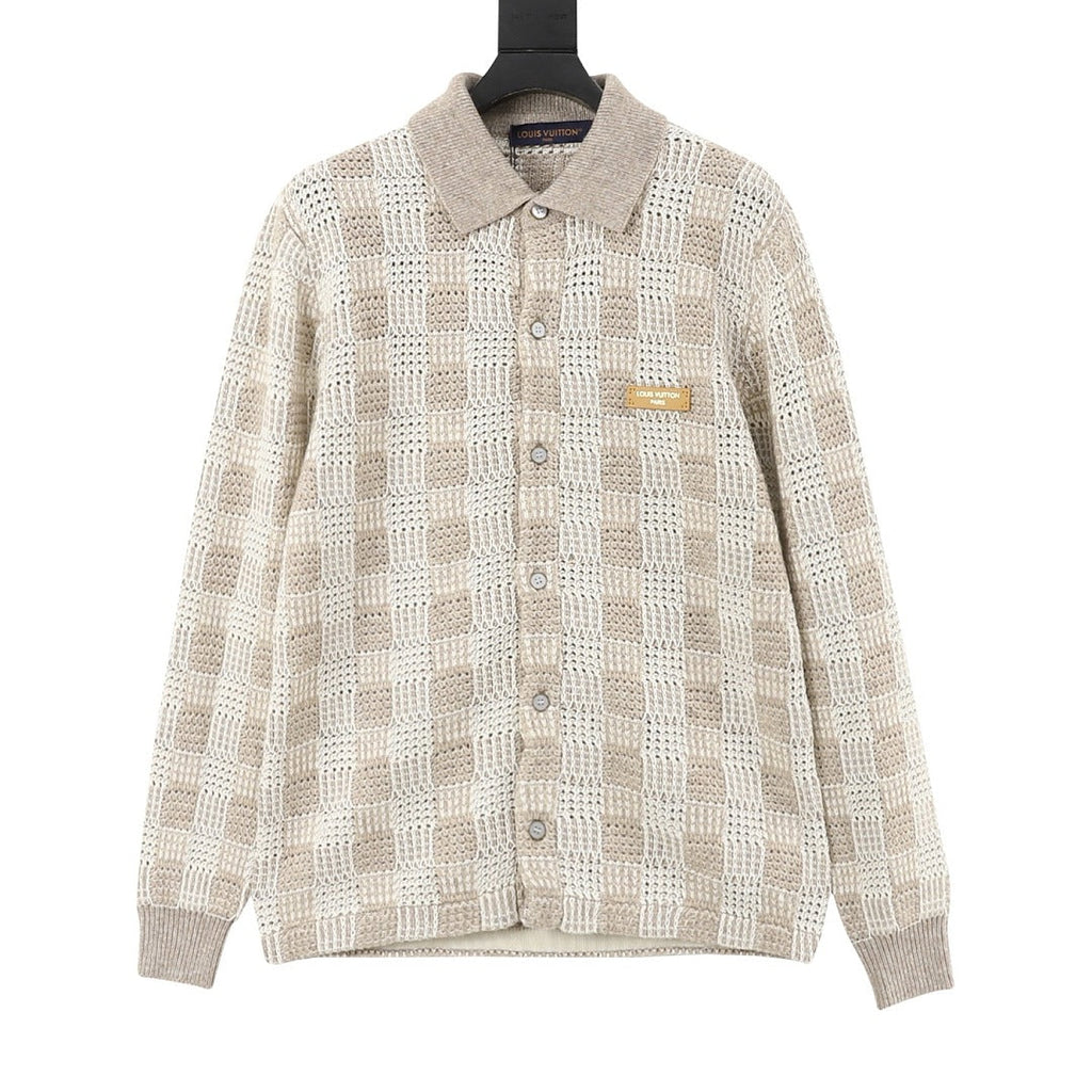 Louis Vuitton Cream Textured Knit Cardigan