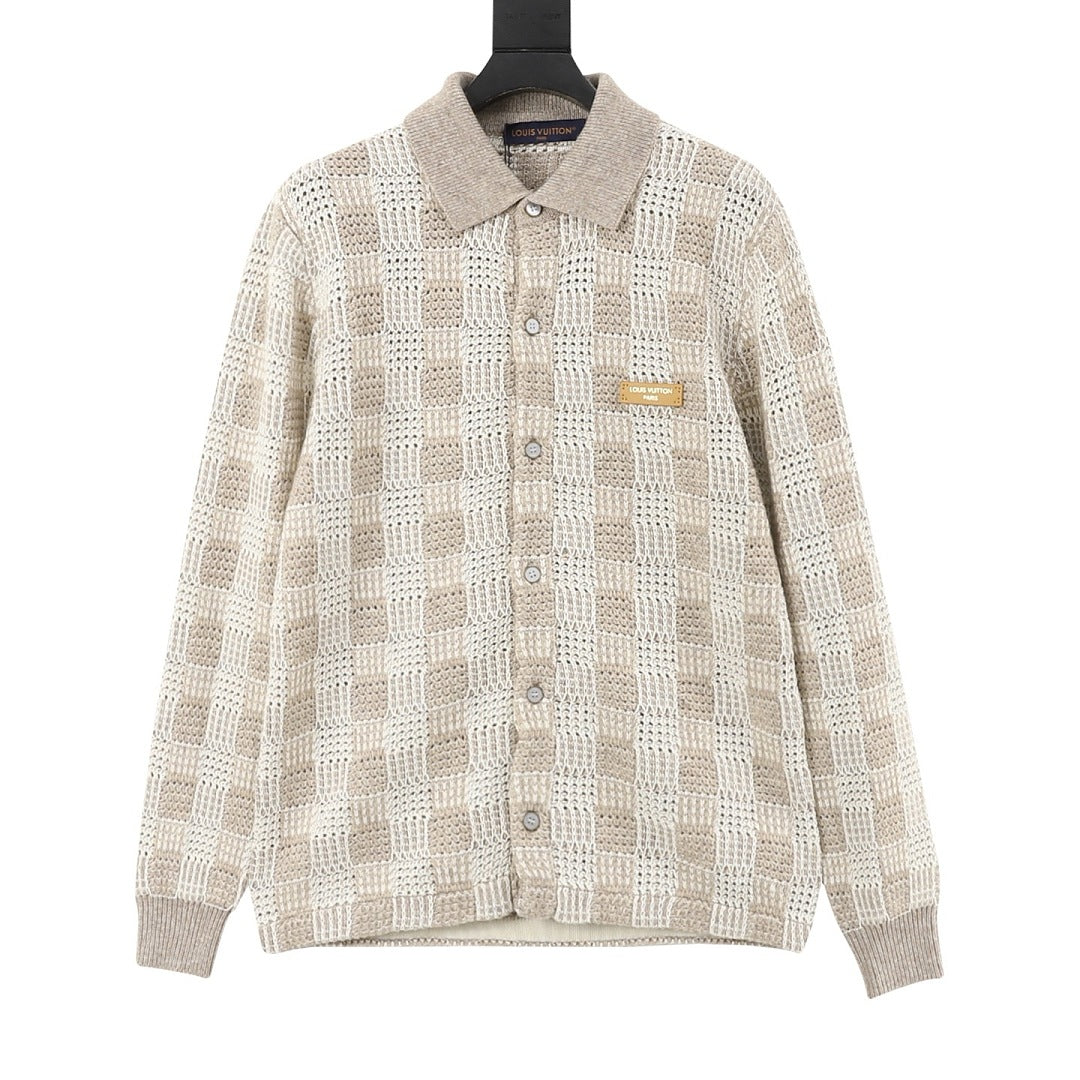 Louis Vuitton Cream Textured Knit Cardigan