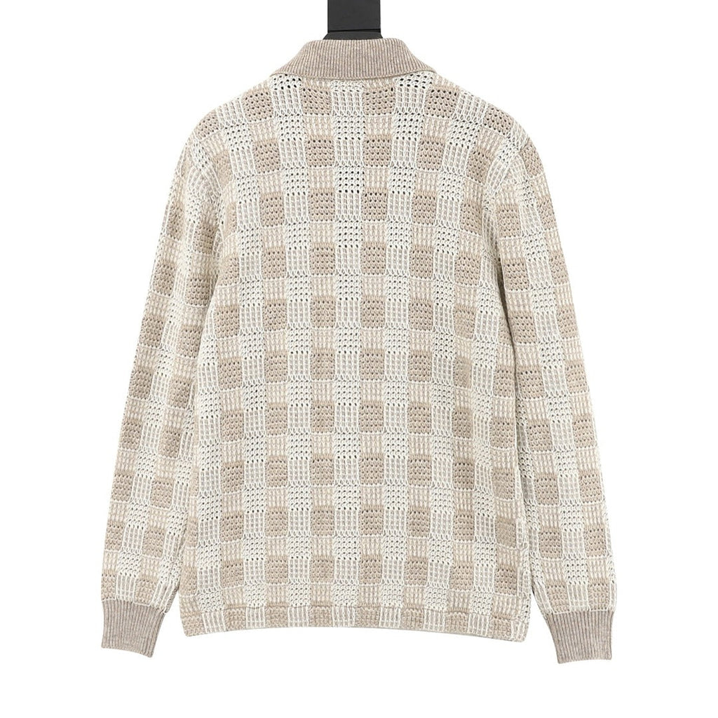 Louis Vuitton Cream Textured Knit Cardigan