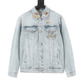 Louis Vuitton Light-Wash Denim Jacket with Patches