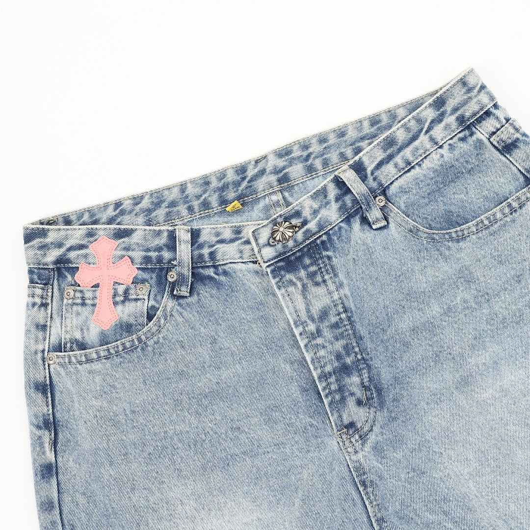 Chrome Hearts x GALLERY DEPT Horsehair Patchwork Leather Flared Jeans