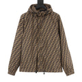 Fendi Tan Reversible Hooded Jacket - FF & Stripes