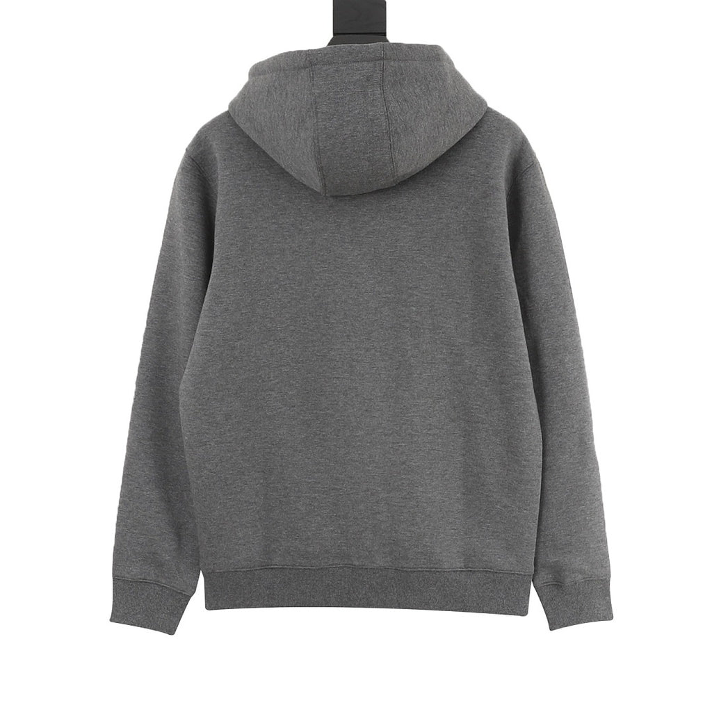 Fendi Grey Zip-Up Hoodie with FF Hood Detail