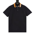Fendi Black Polo Shirt with Contrast Logo Collar
