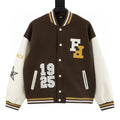 FENDI FF Logo Letter Embroidery Patchwork Baseball Jacket