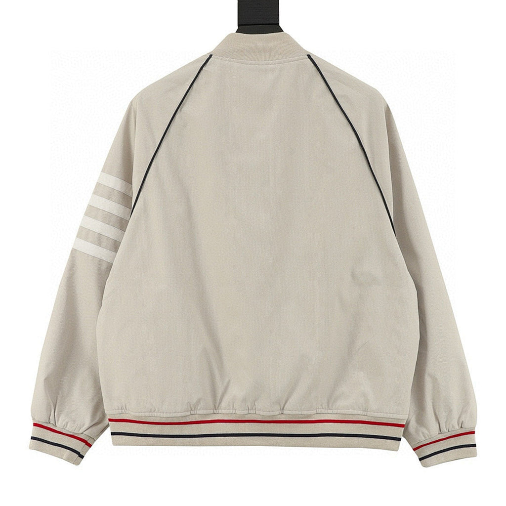 THOM BROWNE Four-Bar Baseball Jacket