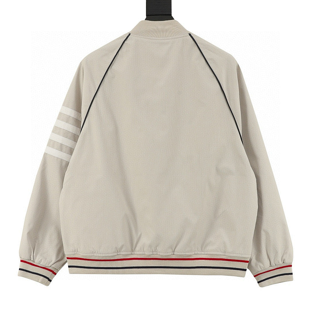 THOM BROWNE Four-Bar Baseball Jacket