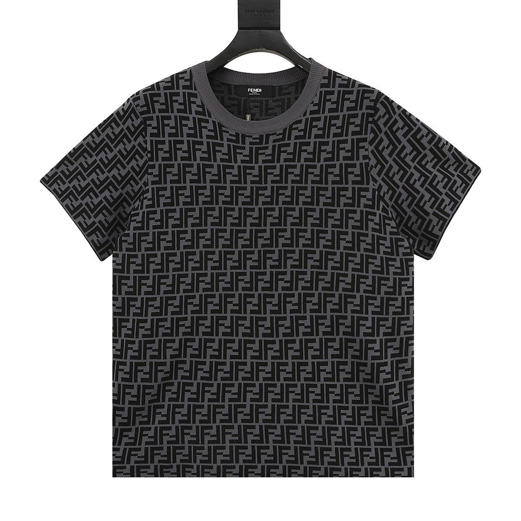 Fendi Black & Grey FF Monogram Crewneck T-Shirt