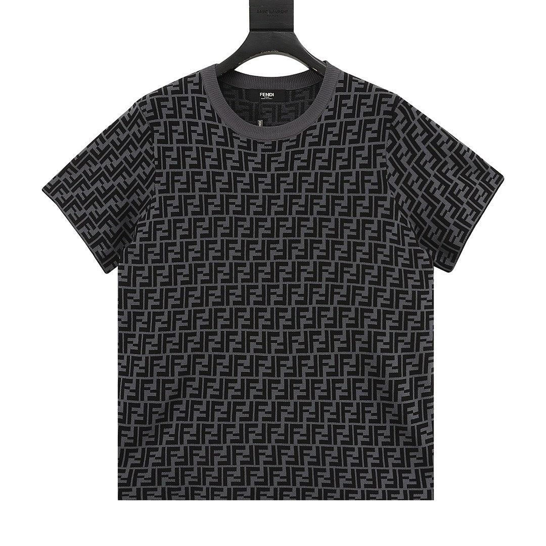 Fendi Black & Grey FF Monogram Crewneck T-Shirt