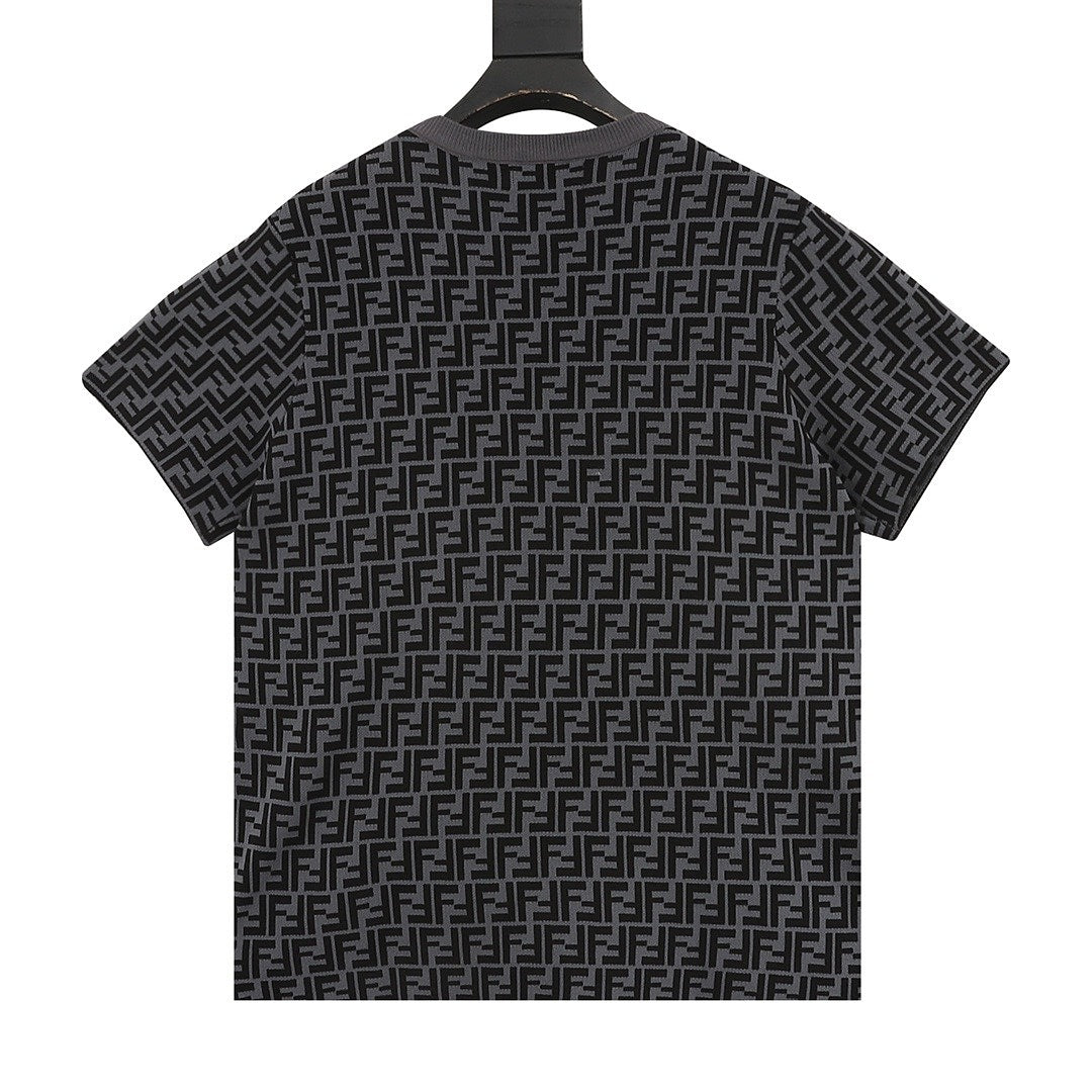 Fendi Black & Grey FF Monogram Crewneck T-Shirt