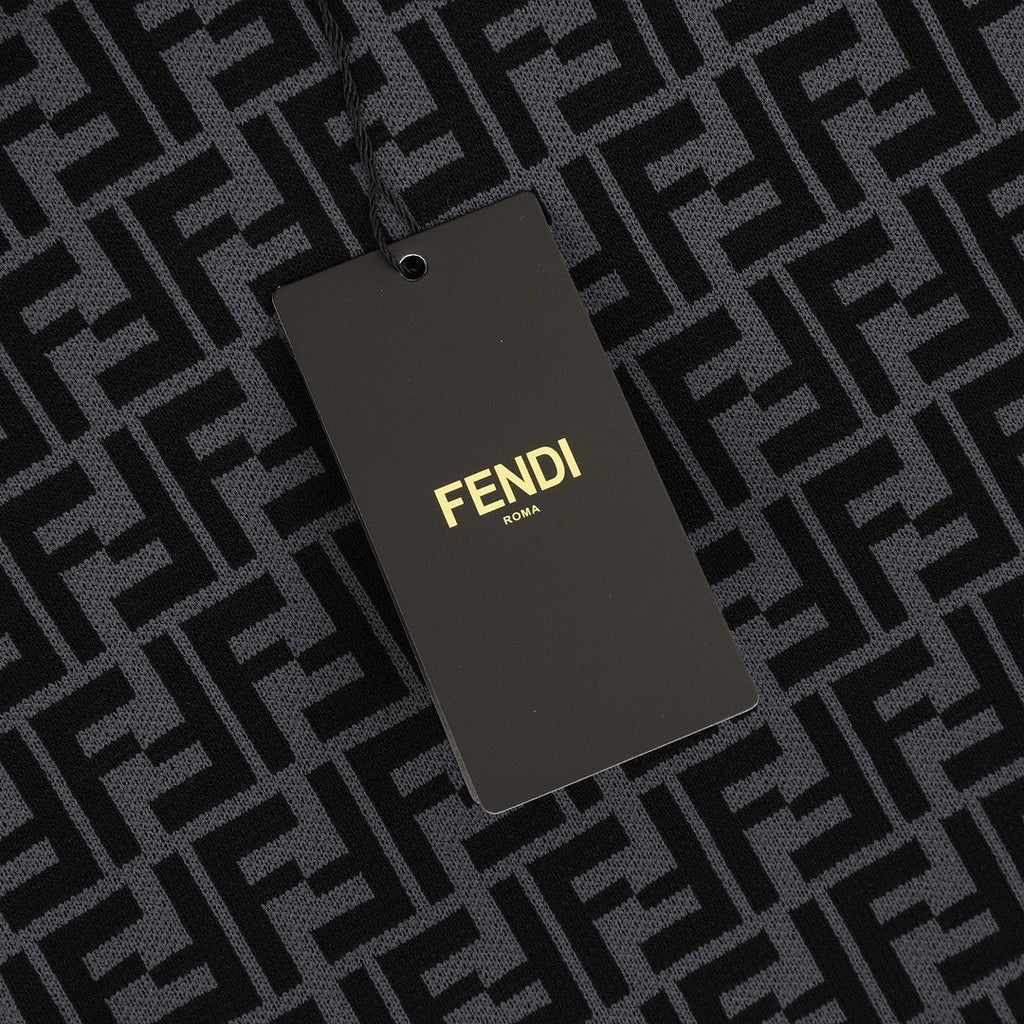 Fendi Black & Grey FF Monogram Crewneck T-Shirt