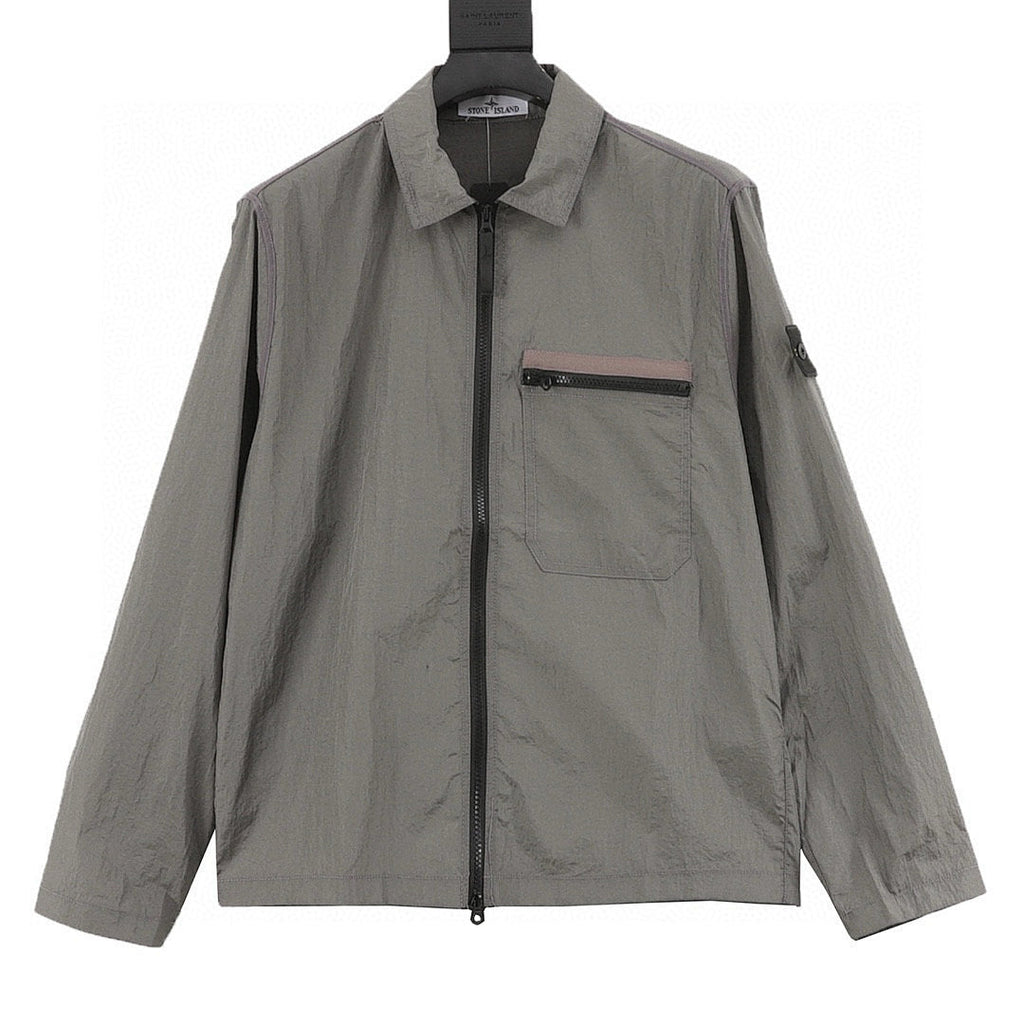 Stone Island Nylon Meta Long-Sleeve Zip Chest-Strap Jacket