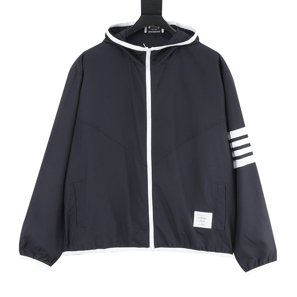 Thom Browne Two-Tone Four-Bar Stripe Sun Protection Jacket