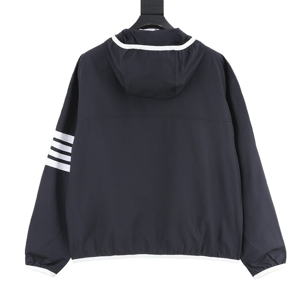 Thom Browne Two-Tone Four-Bar Stripe Sun Protection Jacket