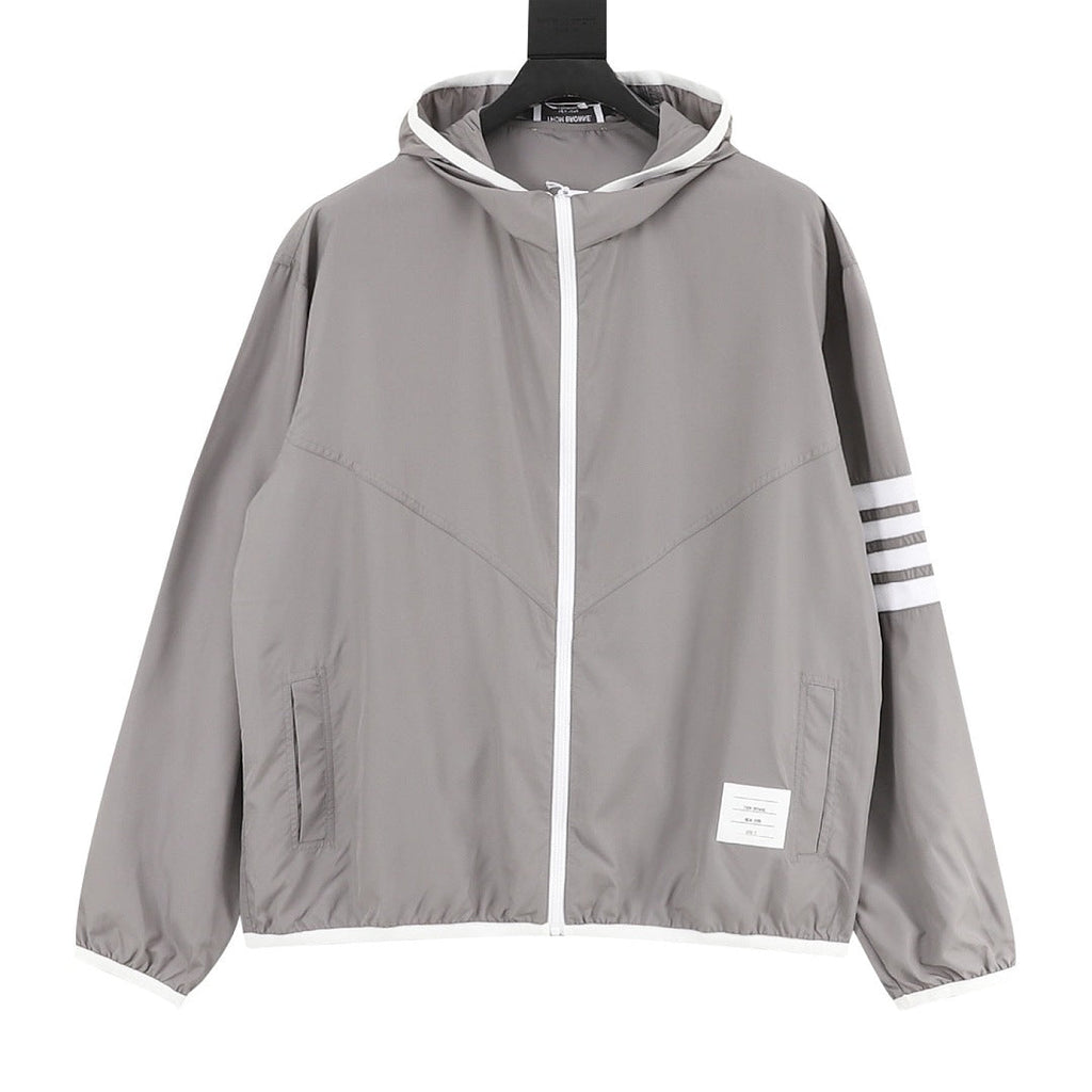 Thom Browne Two-Tone Four-Bar Stripe Sun Protection Jacket