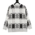 Black and white Givenchy 4G motif crew-neck sweater with ribbed trims