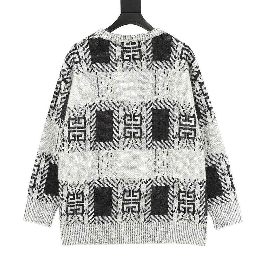 Givenchy Black and White 4G Motif Sweater