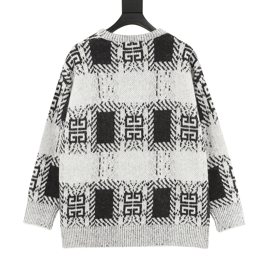 Givenchy Black and White 4G Motif Sweater