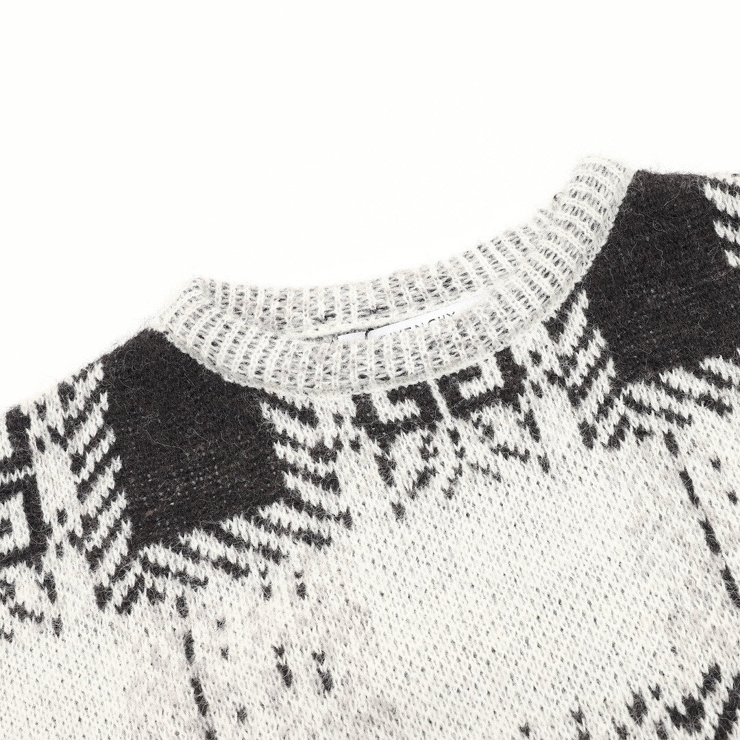 Givenchy Black and White 4G Motif Sweater