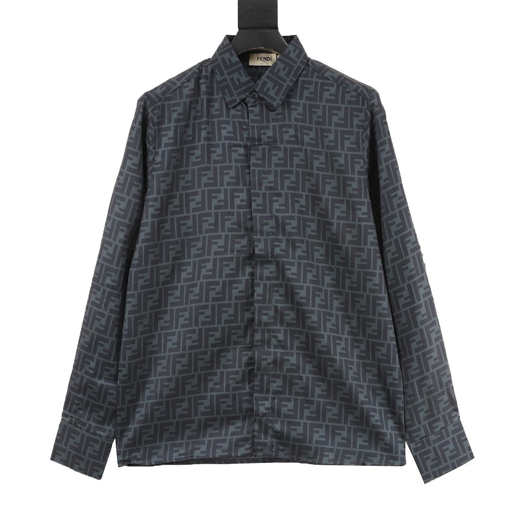 Fendi FF All-Over Print Long-Sleeve Shirt