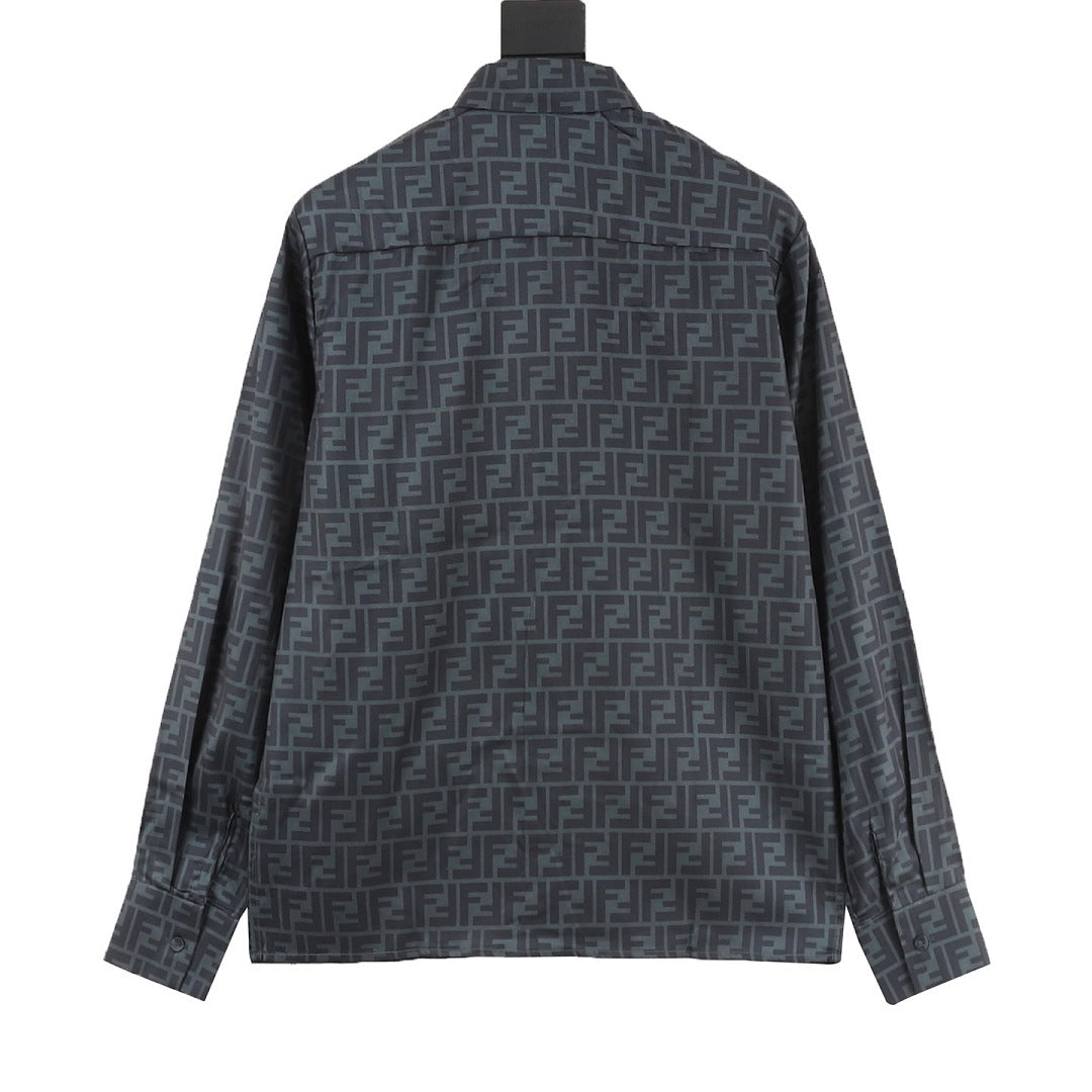 Fendi FF All-Over Print Long-Sleeve Shirt