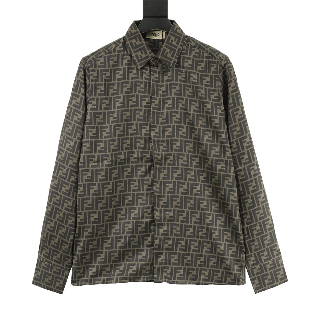 Fendi FF All-Over Print Long-Sleeve Shirt